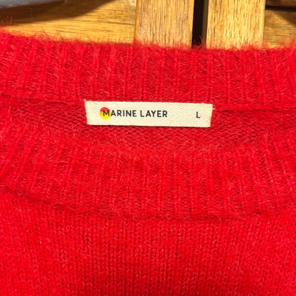 Marine Layer fuzzy eyelash sweater with cotton and merino wool - Picture 2 of 4